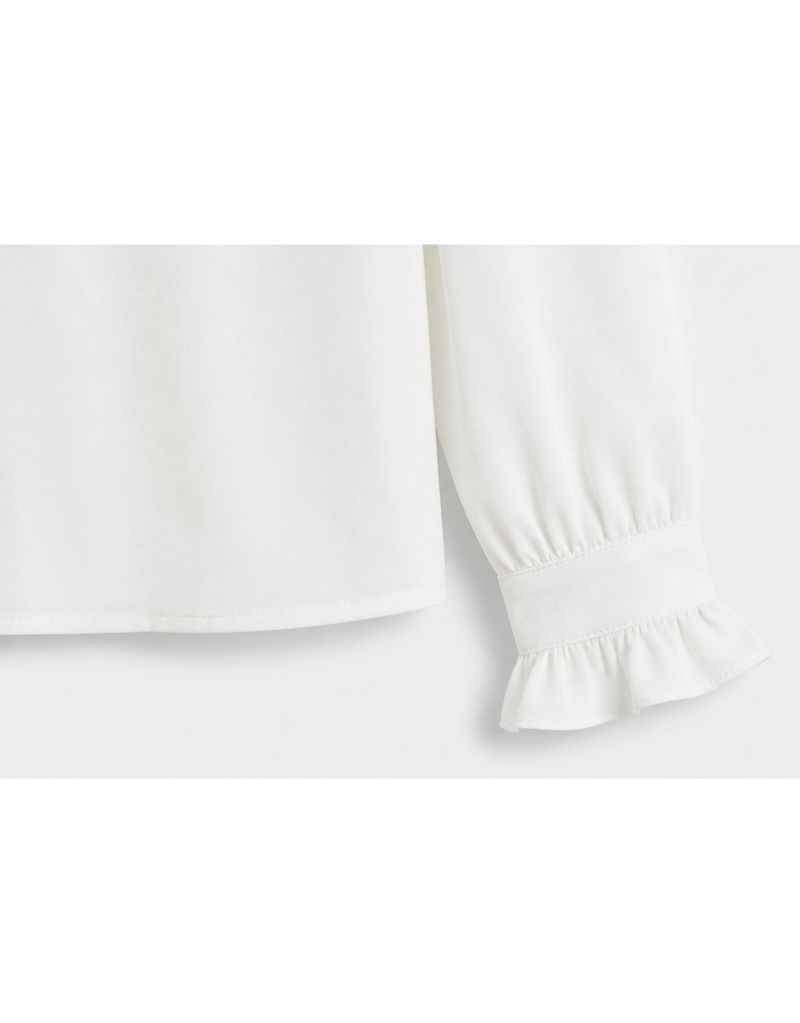 [PRE- FALL] Léa Ruffle Cutout Buckle Long-Sleeve Blouse Ivory