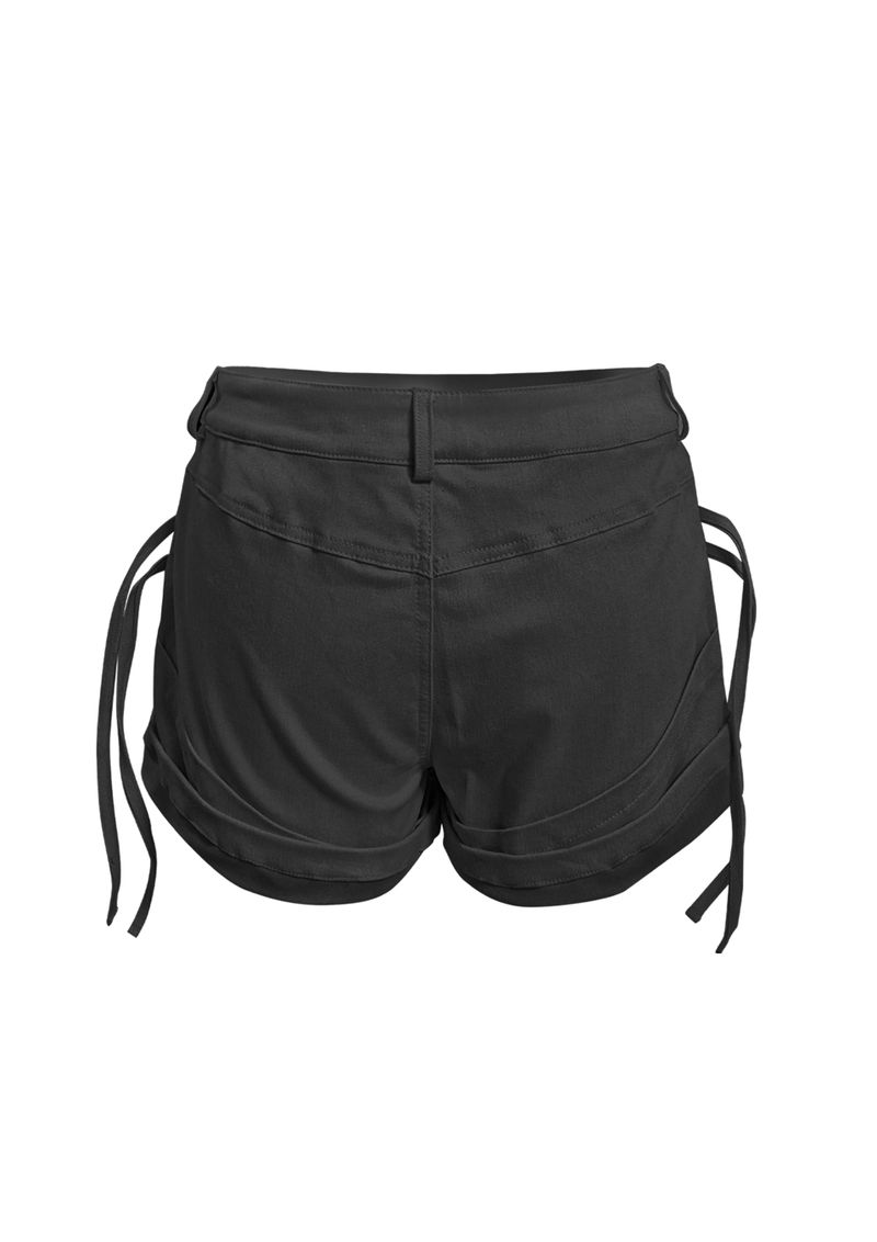 ARC STRAP ROLL SHORTS . BLACK
