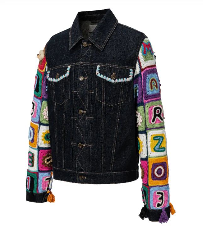 13DE MARZO Square Pattern Denim Jacket