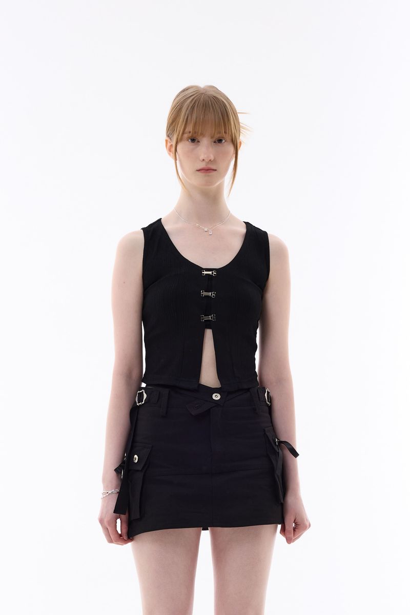 CINDY SLEEVELESS TOP SET / BLACK