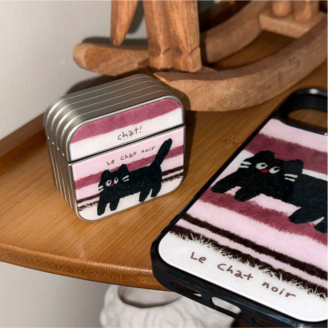 Fluffy Kitten Silver Airpods Case
