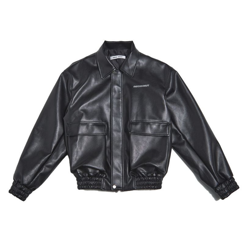 faux leather bomber jacket_bk