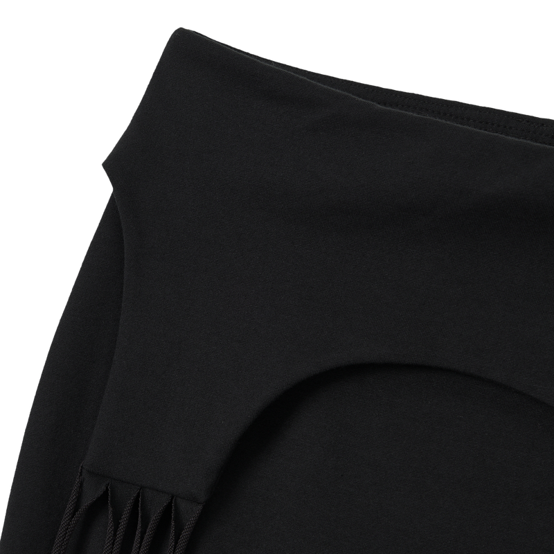 Layered Tied Drape Mermaid Skirt - BLACK