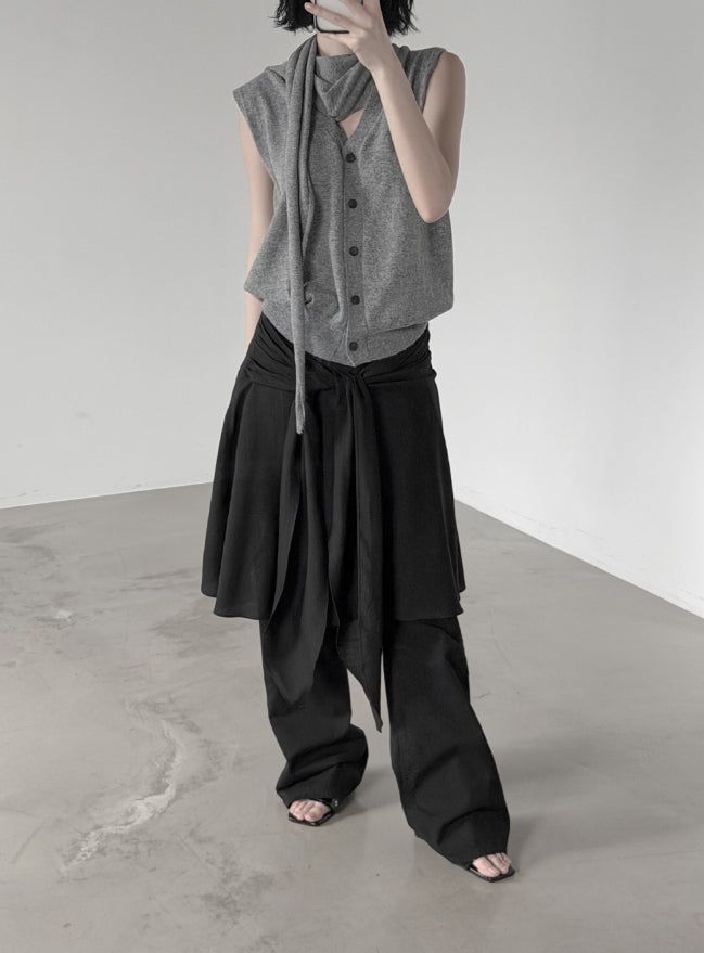 Elo Knot Nylon Midi Skirt