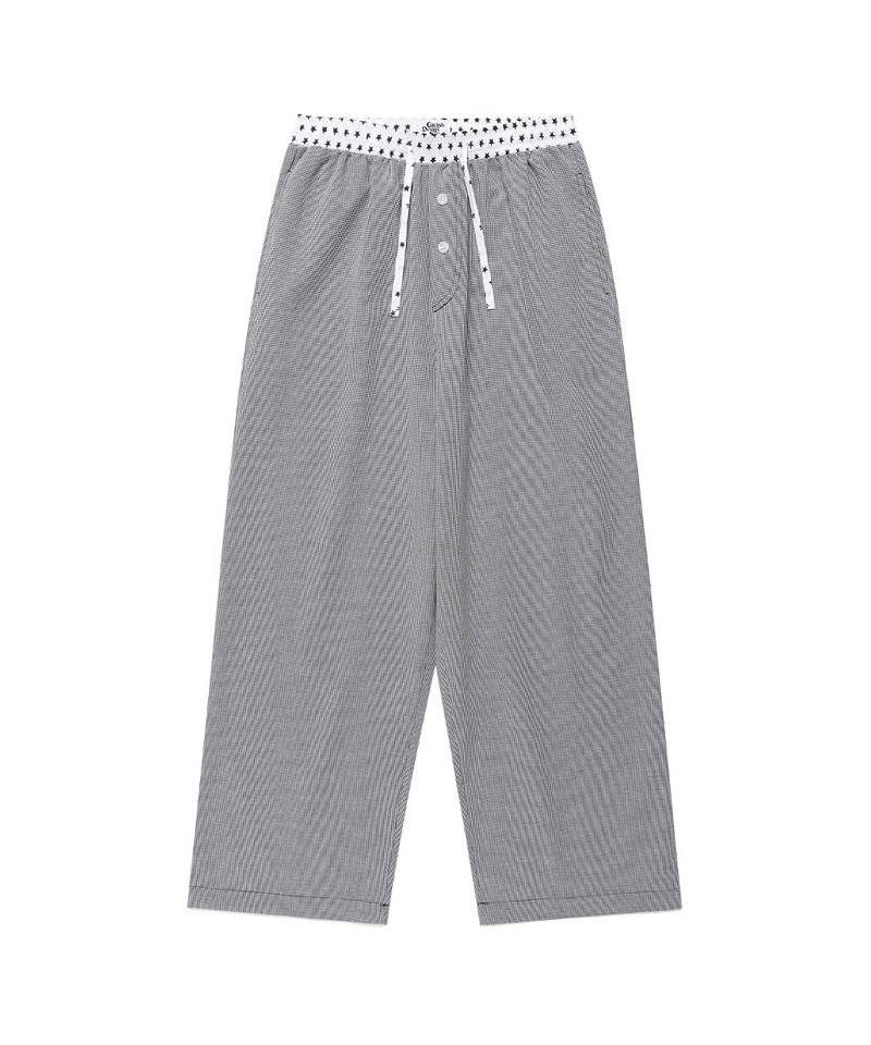 cavish（カビシ）の「W CHECK LOUNGE PANTS BLACK(CV2FMFPA59A)（Pants）」