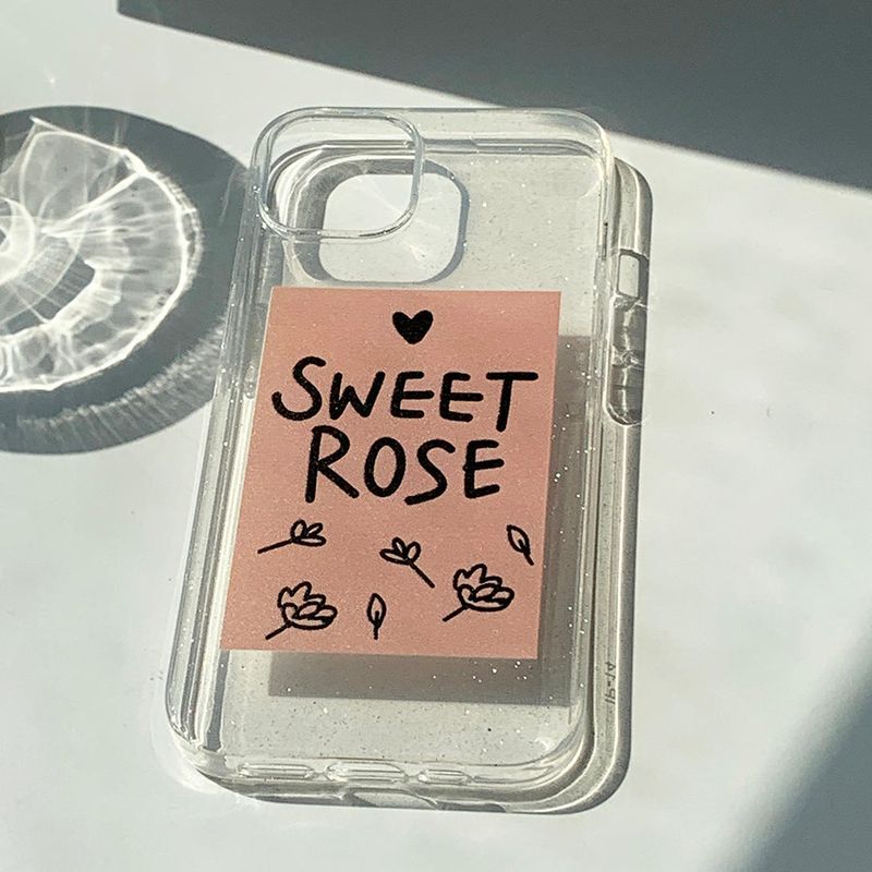 Sweet Rose Glitter Phone Case