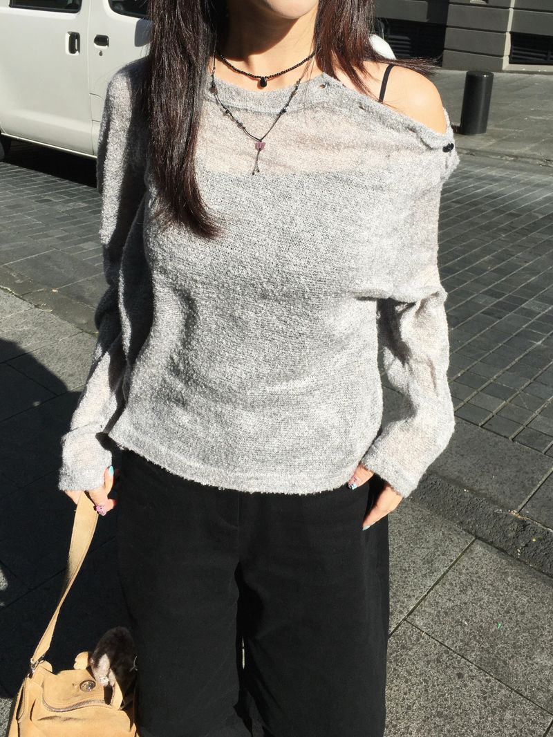 Shawl Button Mood Knit (3c)