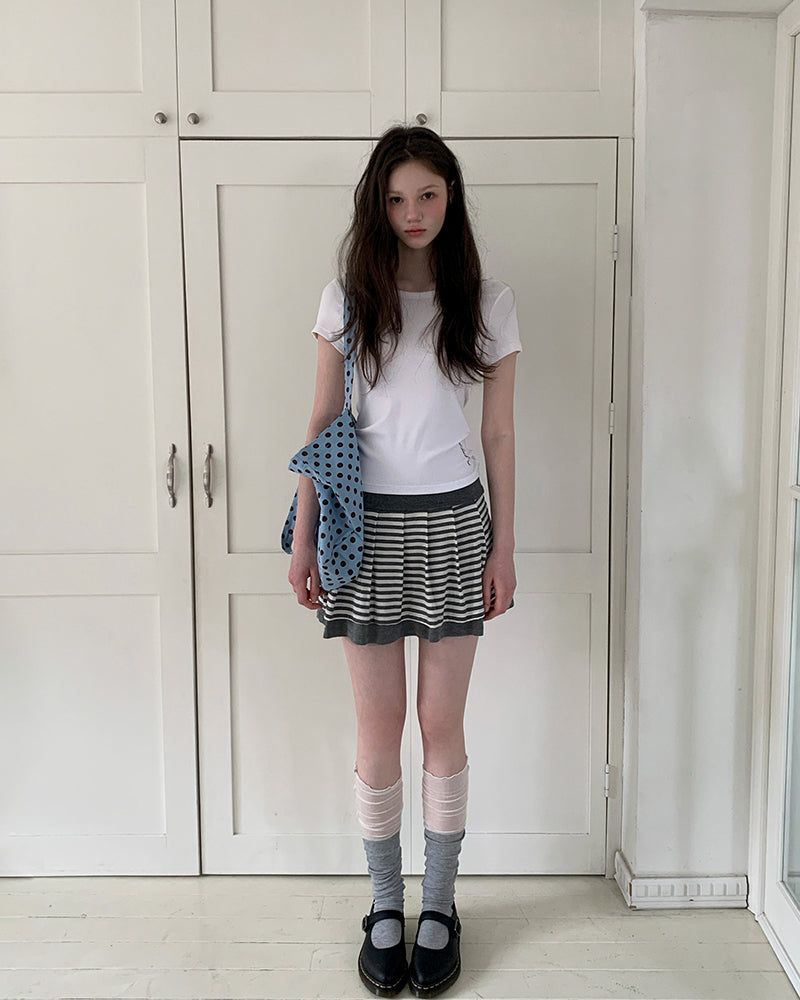 [ORIGINAL] Piece Striped Layered Skirt