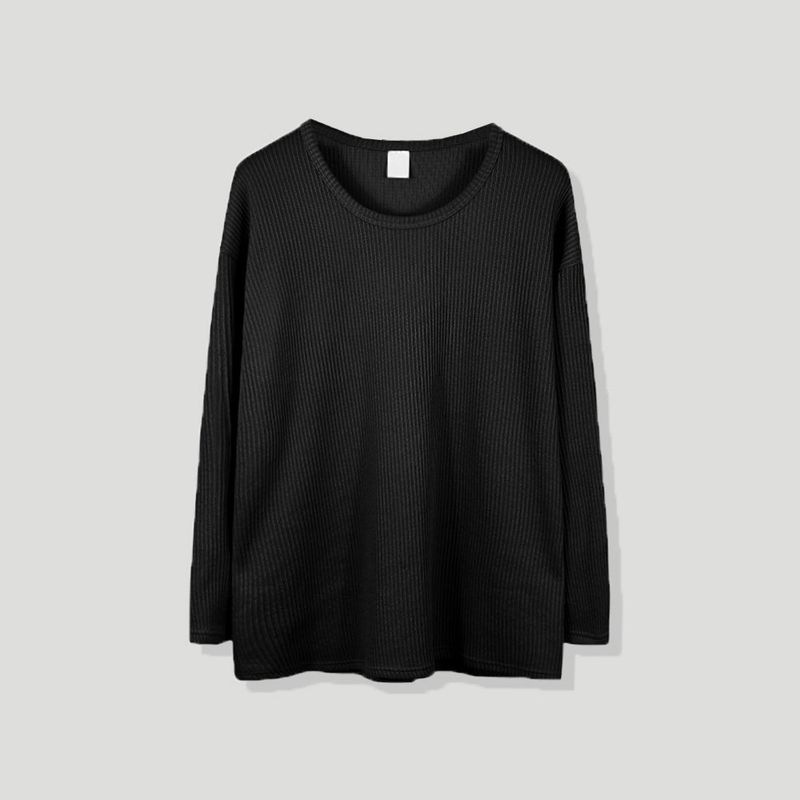 Hug Oversized Ribbed U-Neck Knit