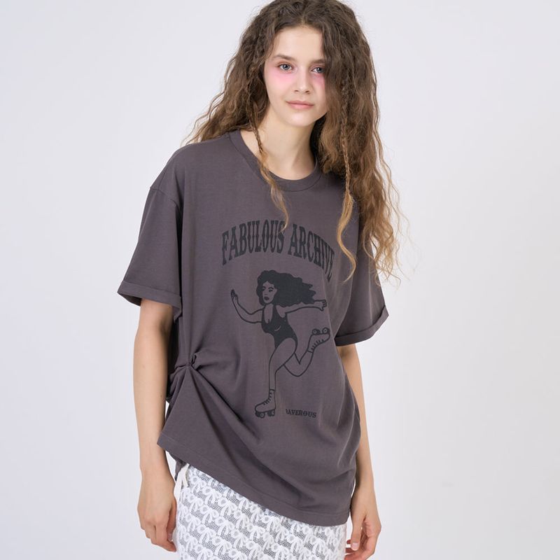 Snap Loose Fit T-Shirts Charcoal