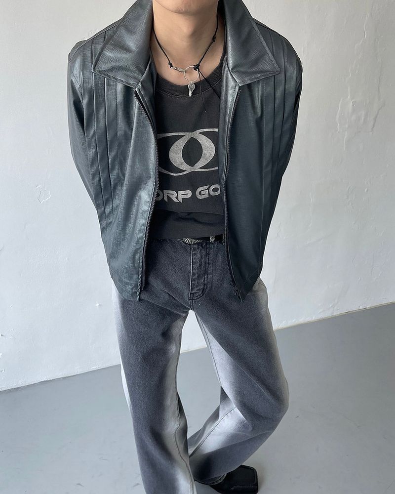 ENOC Square Winkle Leather Jacket (2 colors)