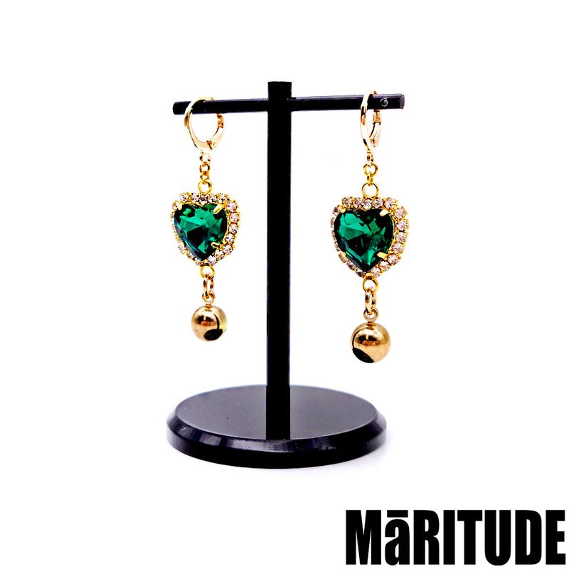 EMERAID HEART EARRINGS