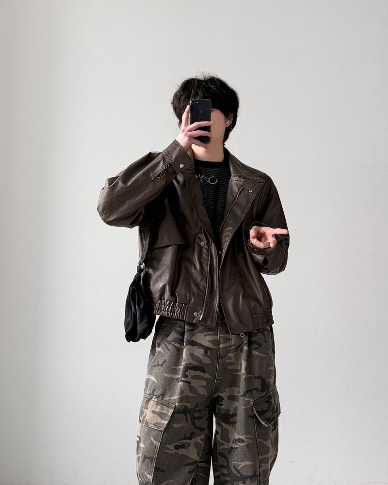 Fiora Crop Leather Jacket