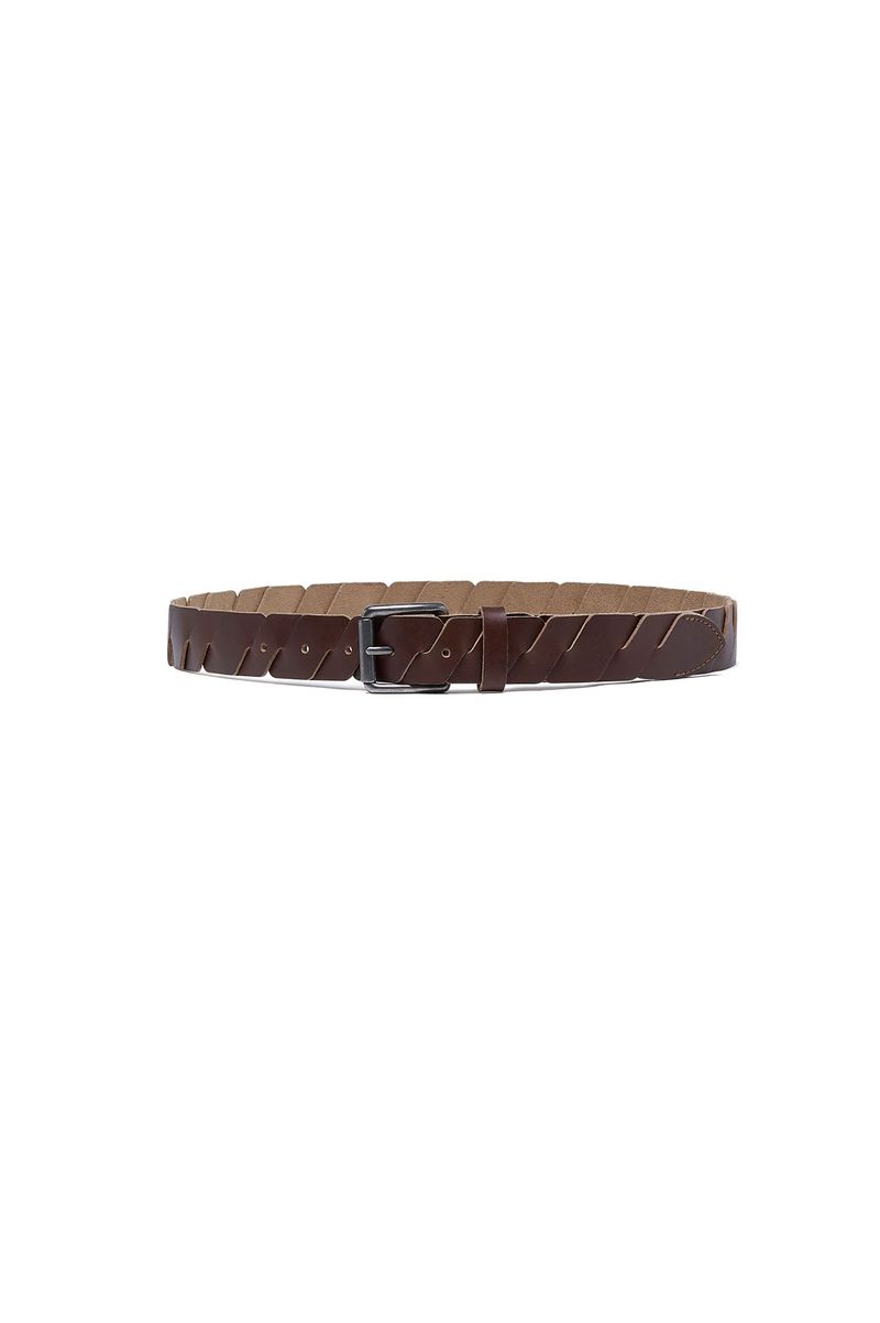 Cut-Off Full Grain Leather Belt (Brown)