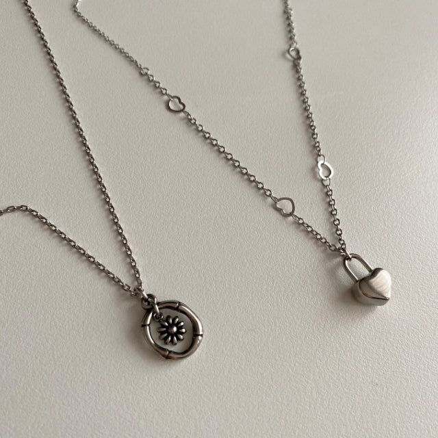 of Antique Flower Coin Unique Necklace
