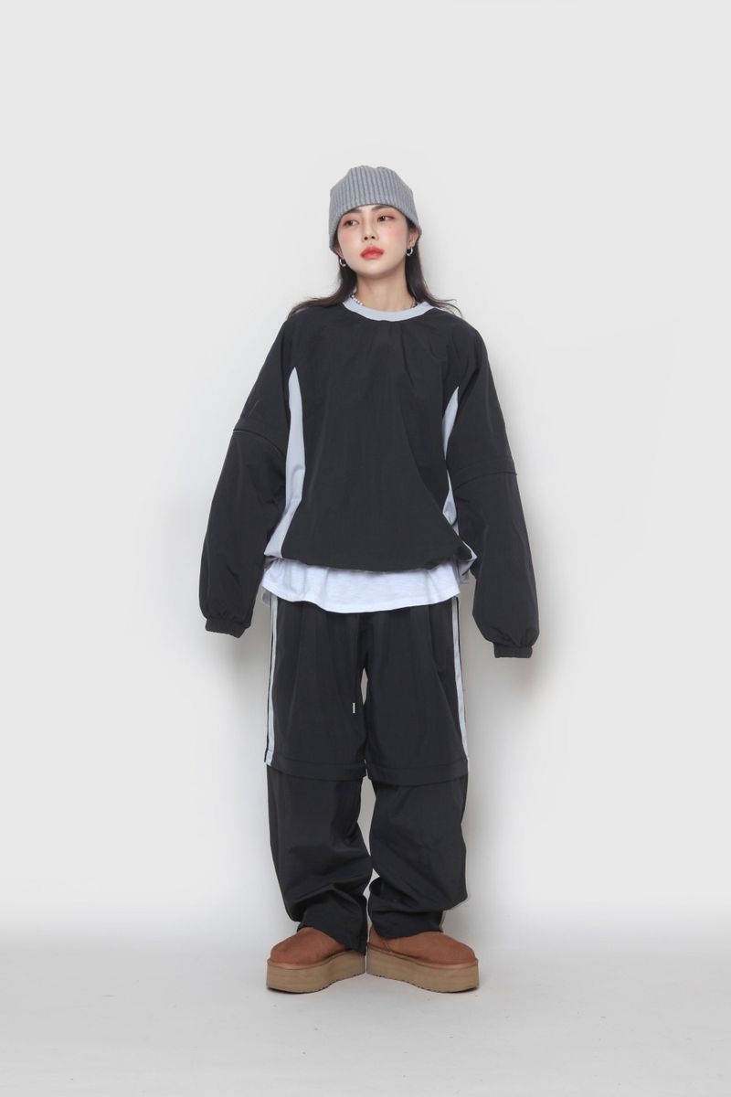 two-way nylon sweatshirt