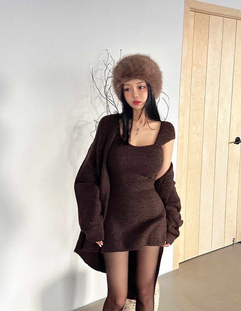 5 color fake fur bucket hat