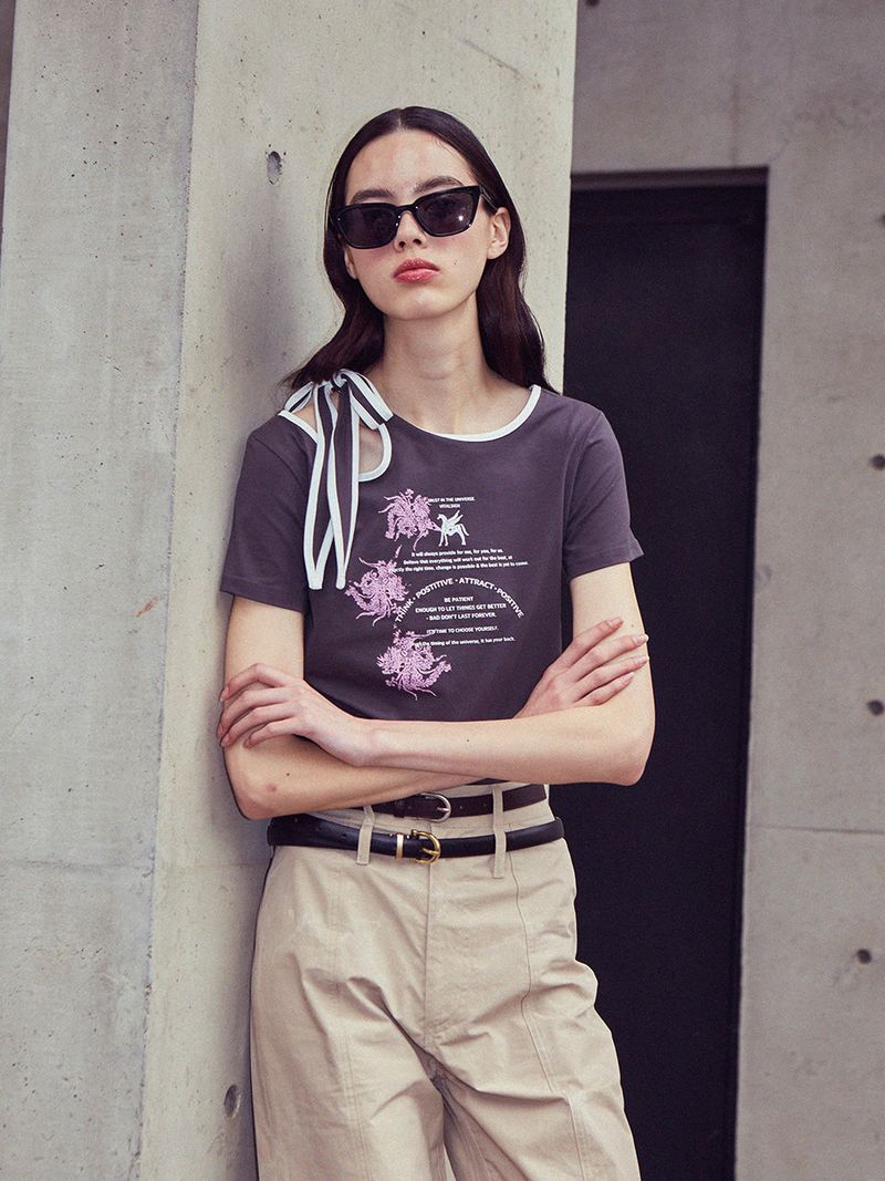 VITALSIGN（バイタルサイン）の「[LINE] Shoulder Strap Print T-shirt（Tops）」