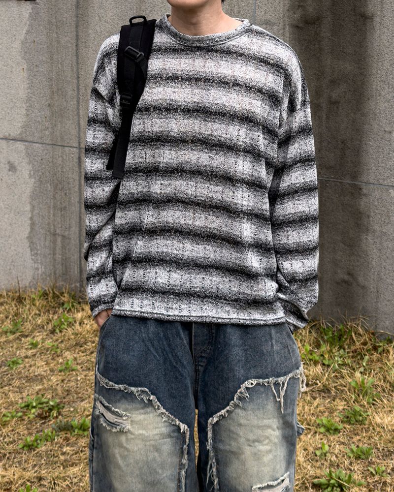 Ruin See-Through Stripe Knit