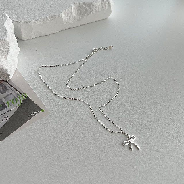 rri Ballet Core Silver 925 Silver Ribbon Fresh Pearl Two Way Guest Look Necklace
