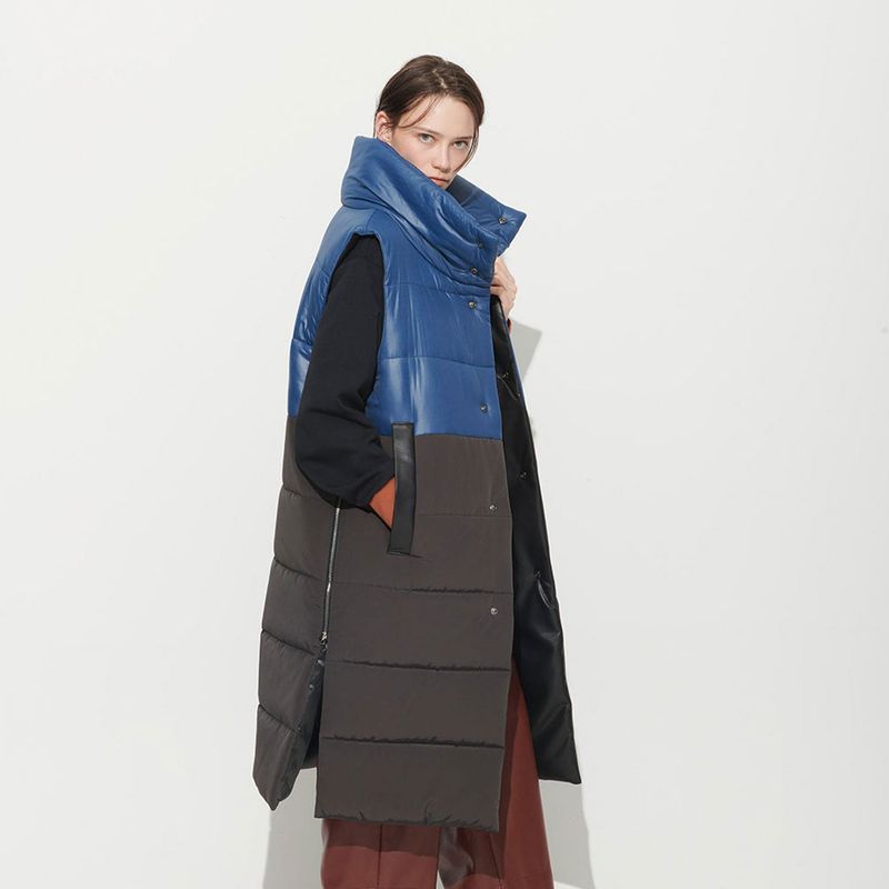  [UNISEX] JUN PADDING VEST, NAVY + BLACK