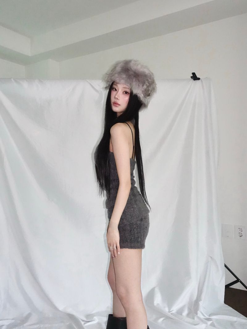 Metel fluffy hat