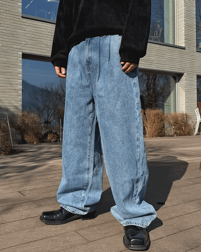 NOCELCOZY（ノセルコジー）の「NOCELCOZY two-pin tuck light blue wide denim pants（Pants）」