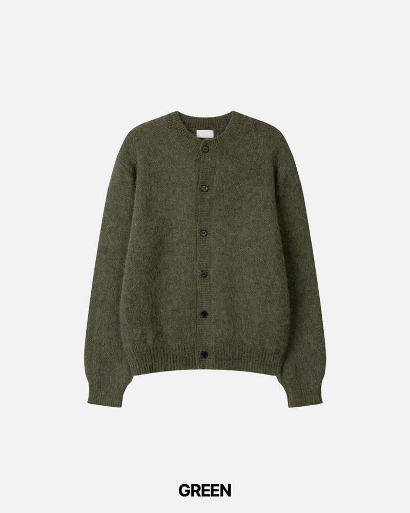 Hairy Wool crop Knit Cardigan