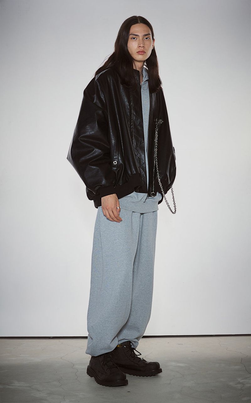 WIDE ZIP SWEATPANTS_GRAY