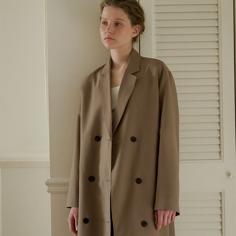 Mannish double long coat