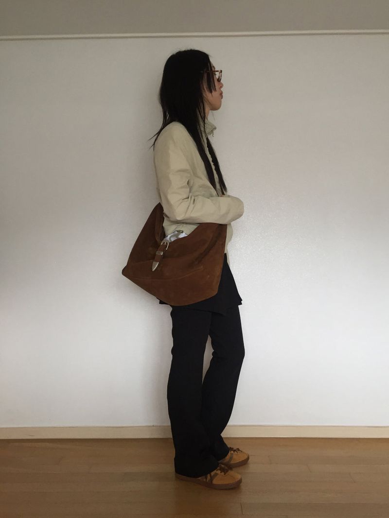 Cut slacks layered pants (2 colors)