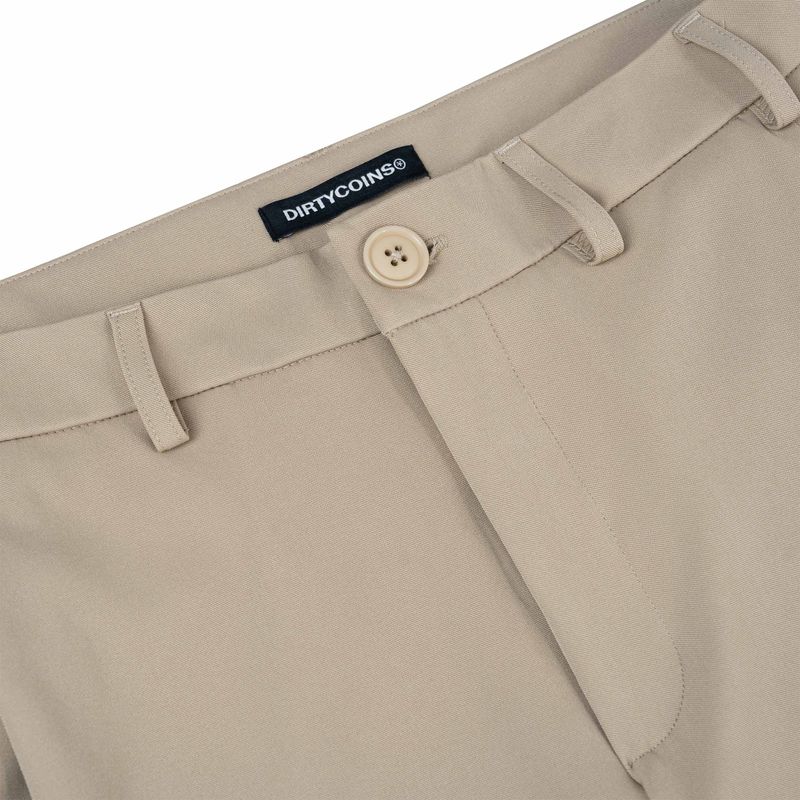 Metal Label Wide Trouser Pants - Cream