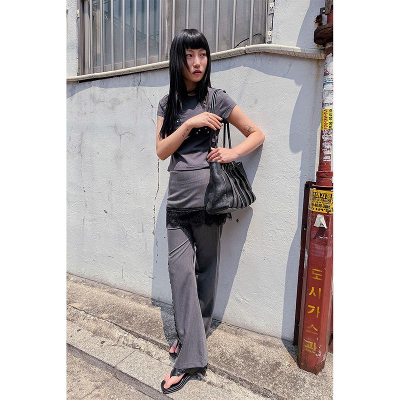 SLOGAN SKIRTED TROUSERS