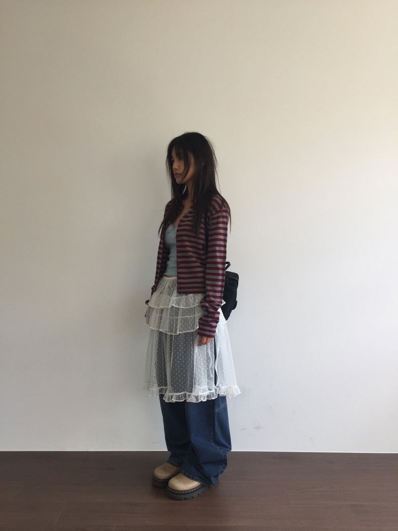 Glass Dot Layer Skirt (3color)