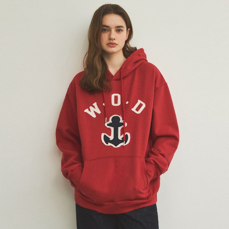 Saint Overfit Hoodie Sweat Shirt_Red