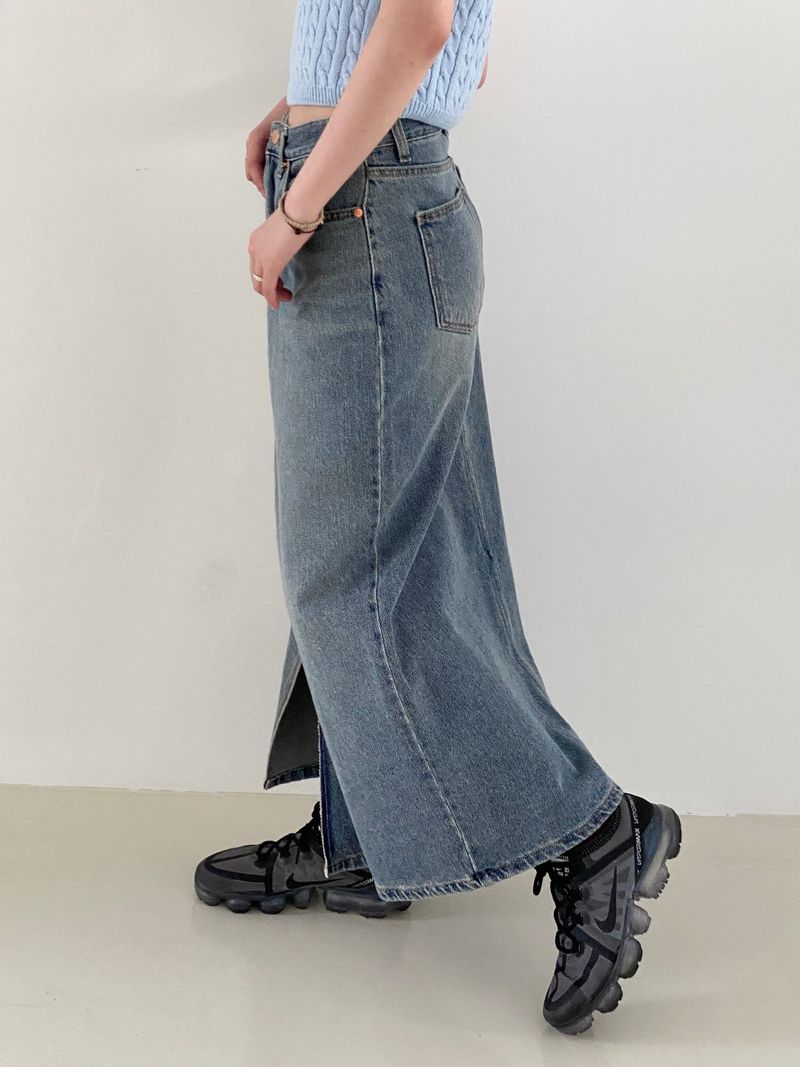 Vintage diagonal long skirt