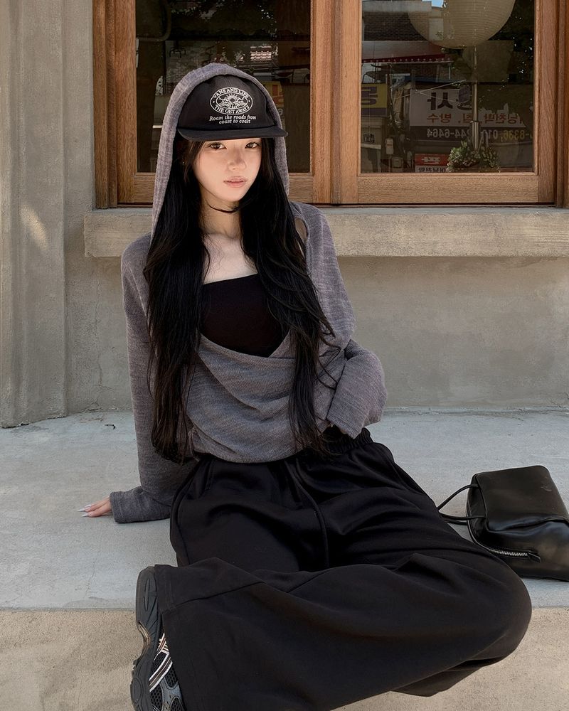 Beron sheer hooded knit