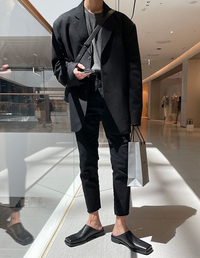 [HAND MADE] Square Bloafer (Black)