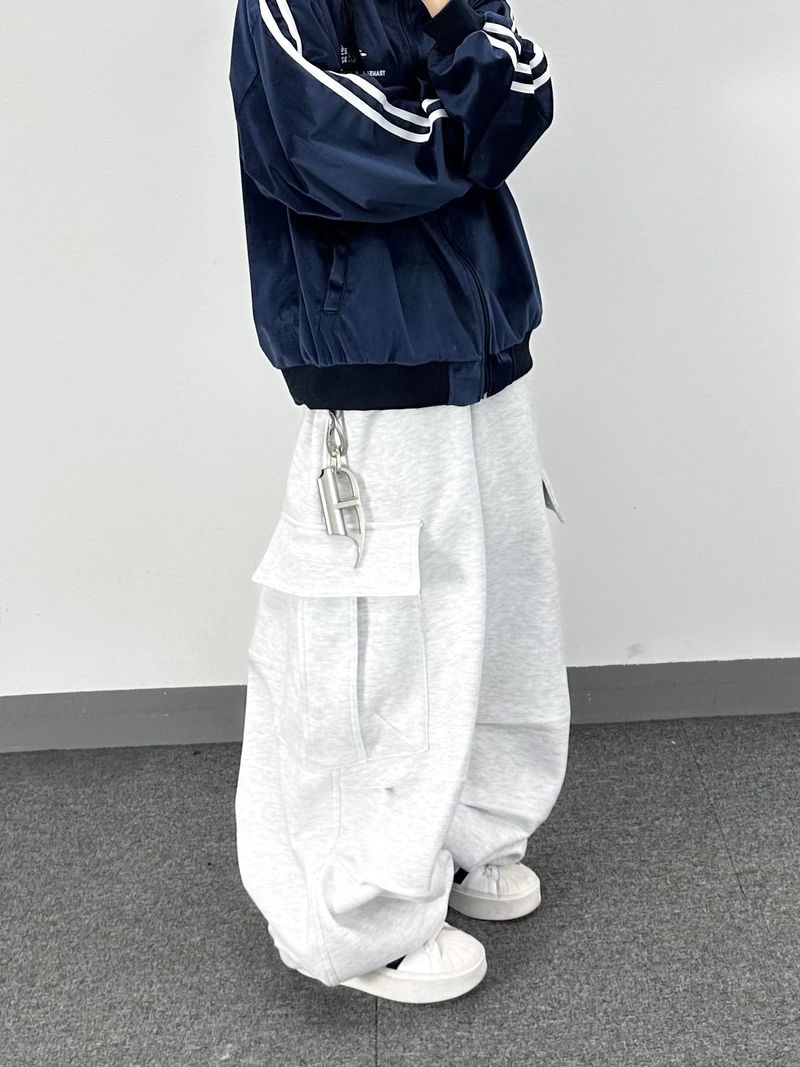 rugged fleece big balloon pants