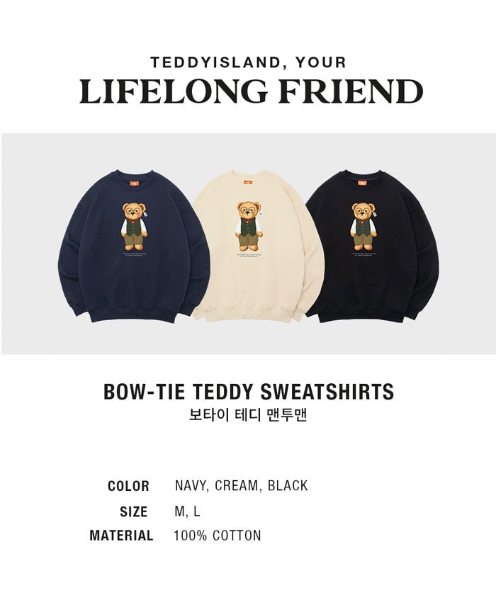 Bow-Tie Teddy Sweatshirts