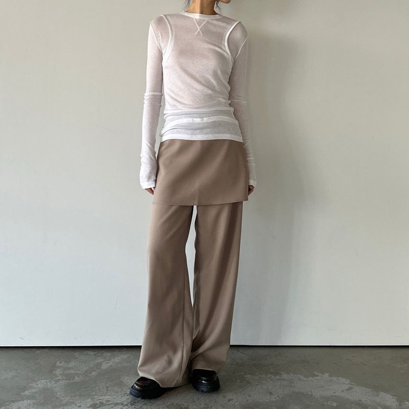 レイヤードスカートパンツ -2colors