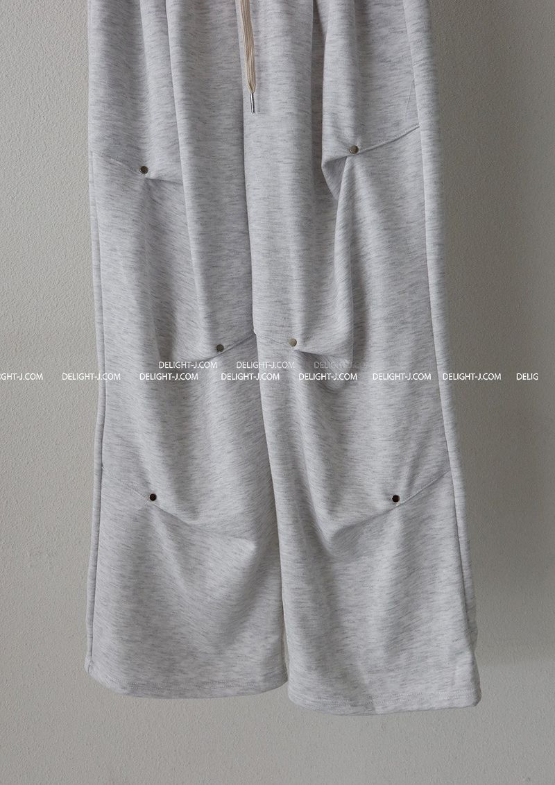 8 color napping pintuck banding wide pants