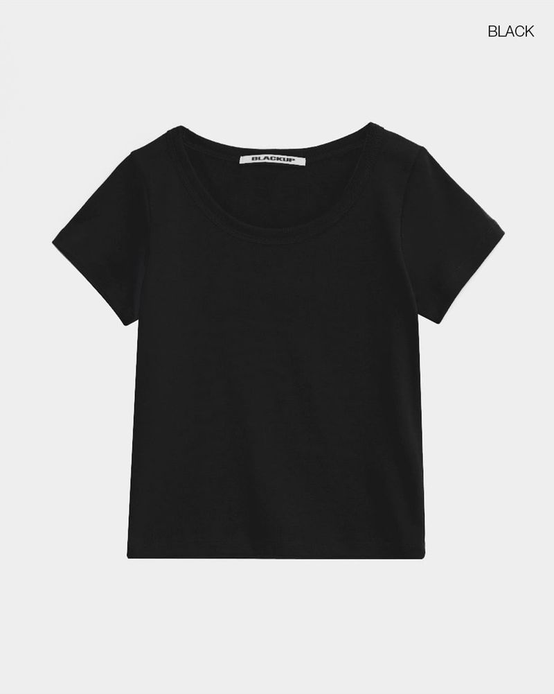 BLACKUP（ブラックアップ）の「[B-BASIC] Standard U-Neck Short Sleeve T-Shirt (3SIZE)（Tops）」