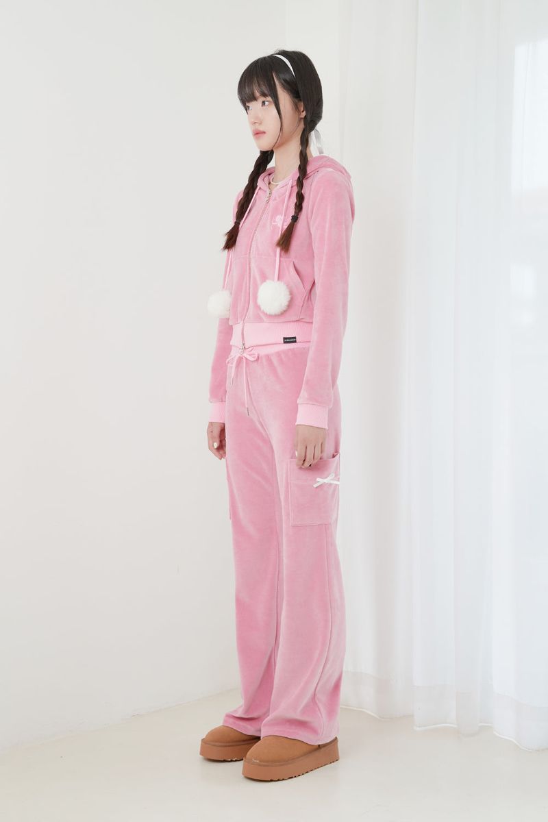 VELVET BING BONG TRAINING HOODY (PINK)