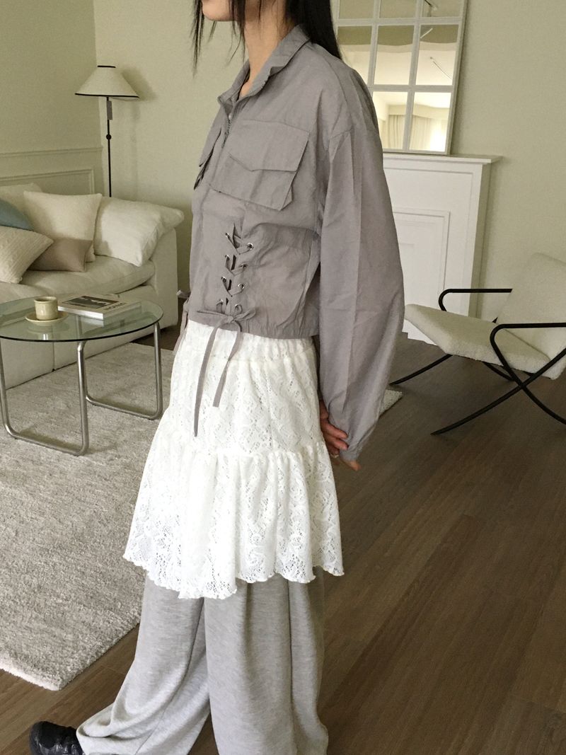 Cult Nylon Strap Corset Cropped Windbreaker