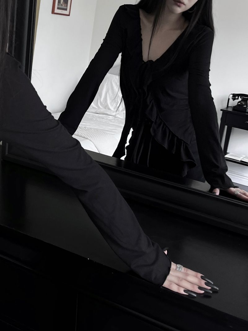 volli strap frill cardigan (2color)
