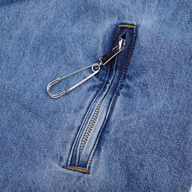 BBD Division Empty Logo Zip Up Denim Jacket (Blue)