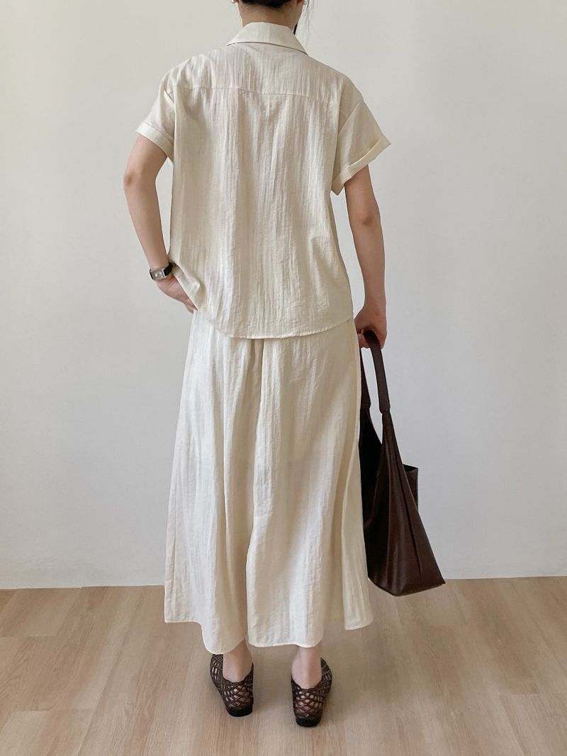 Even Nylon High-Waisted Long Skirt