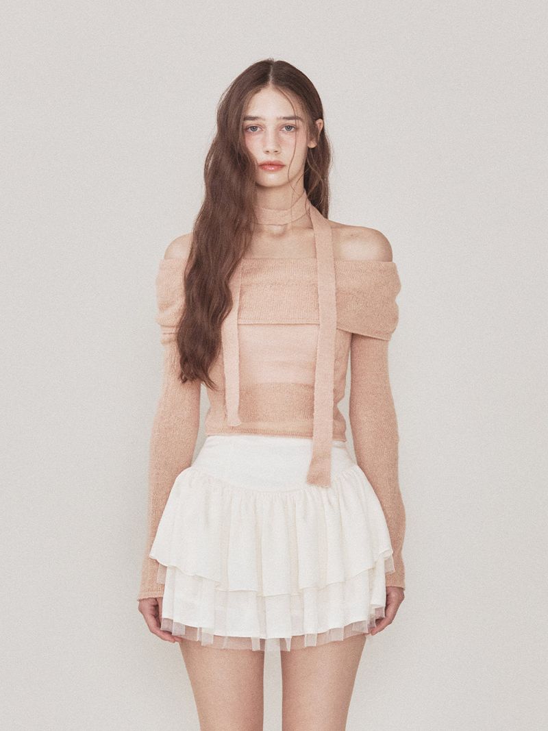 Not your rose（ノットユアローズ）の「Petal knit (Pink)（Tops）」