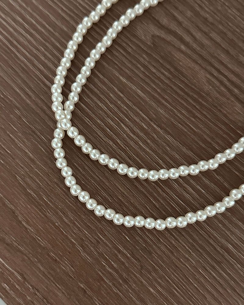 5 mm Two-line Layered Long Pearl Necklace